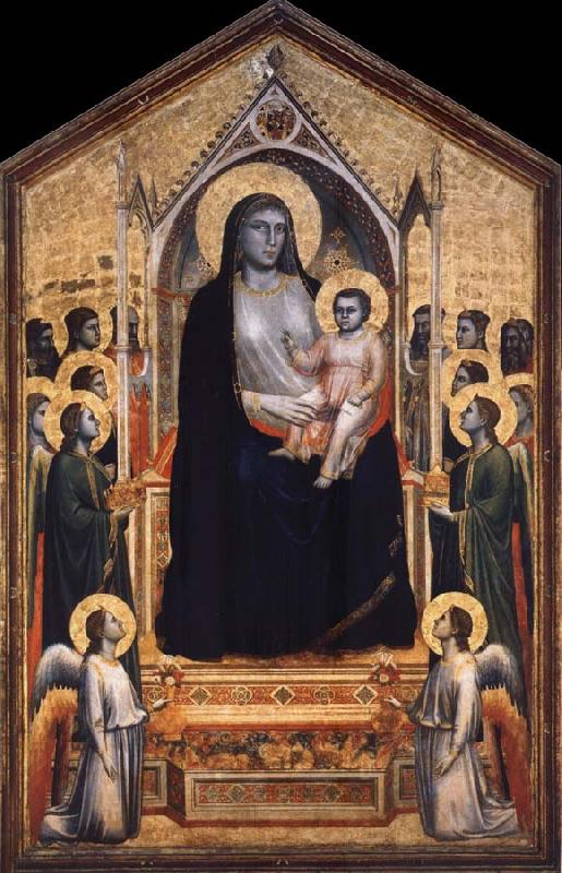 GIOTTO di Bondone Throning God mother with the child